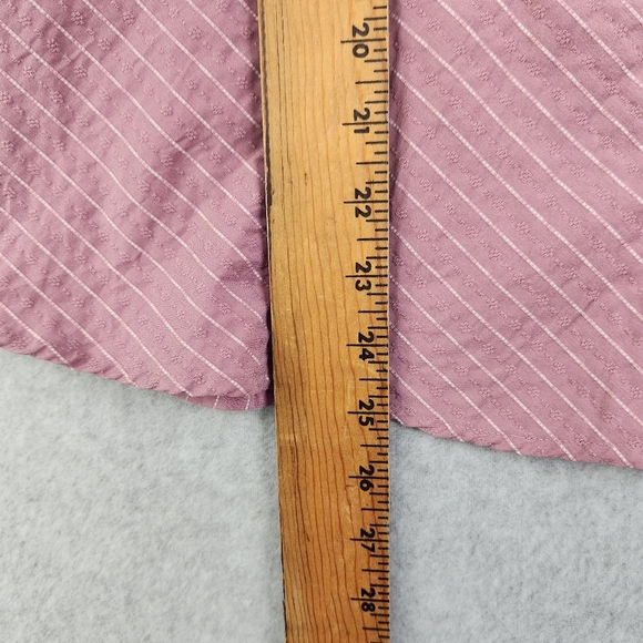 Columbia Womens Size XL Mauve Purple Stripe Short Sleeve Collared Button Shirt - Picture 7 of 10